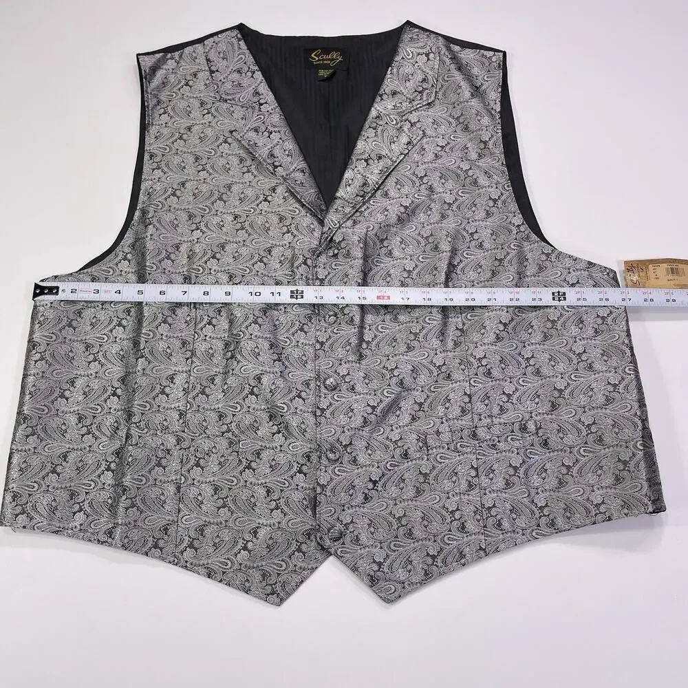 NWT Scully Vest Paisley Gray Men’s 3XL Formal Dress Wear Wedding